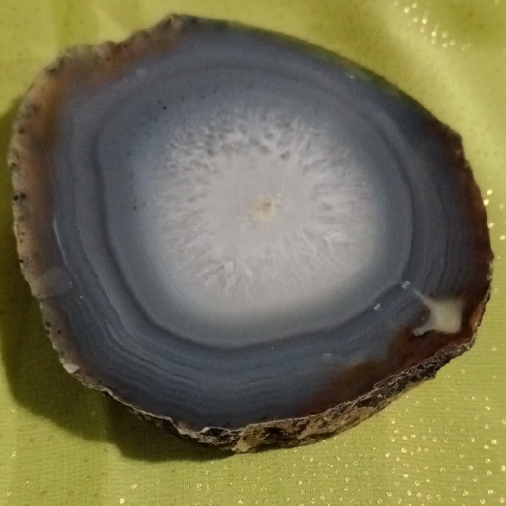 Natural Agate Slice - Gray and Brown Home Accent